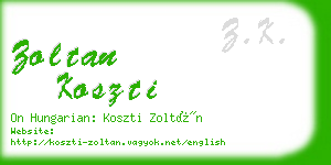 zoltan koszti business card